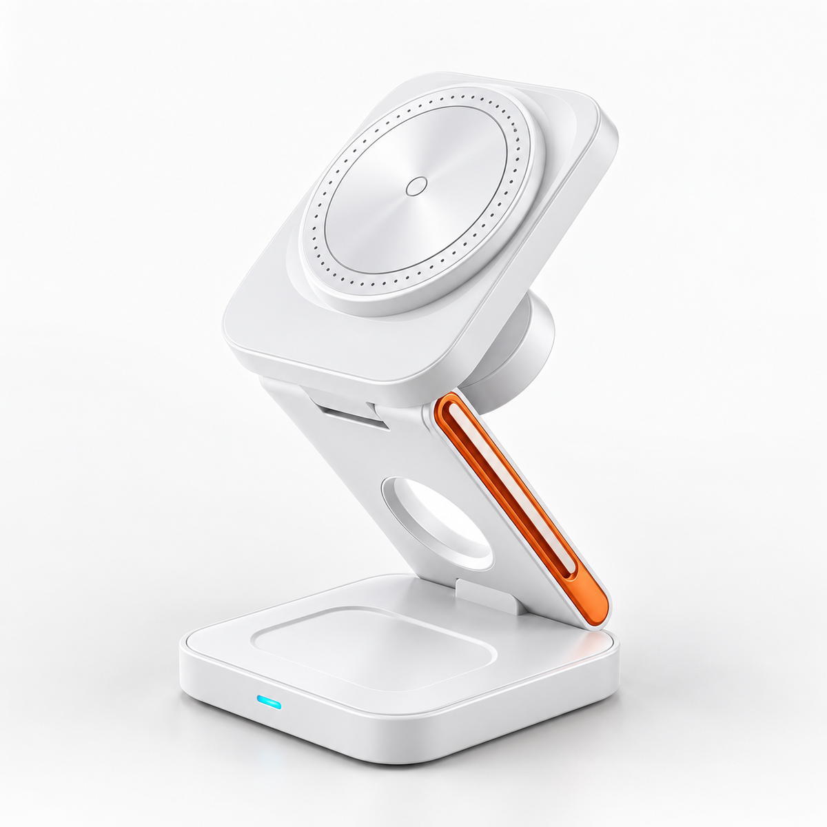 Station de charge magnétique 3-en-1 pliable pour téléphone, montre et écouteurs